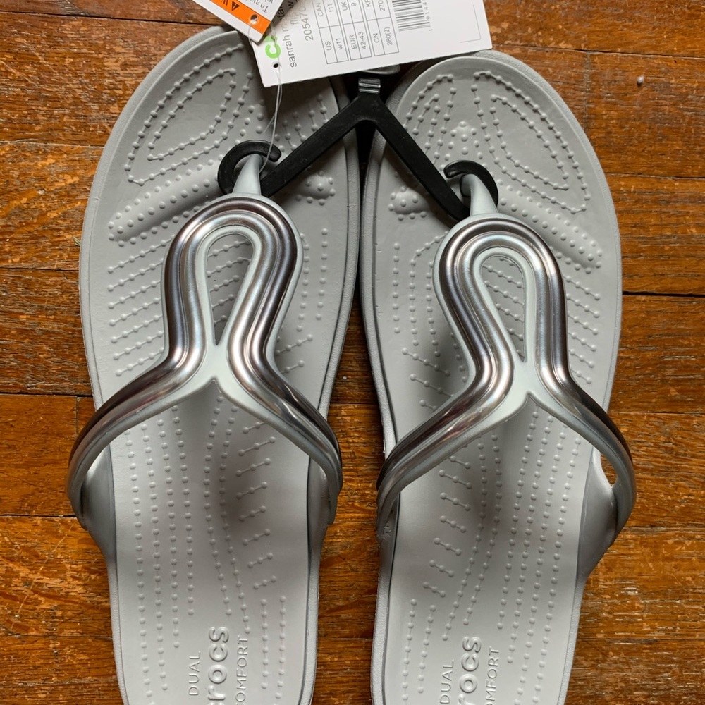 Crocs Silver Metallic Sandals